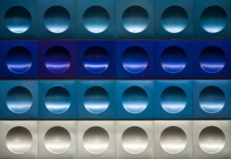 Metal decoration on Prague metro station wallの写真素材