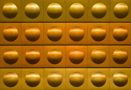 Metal decoration on Prague metro station wallの写真素材