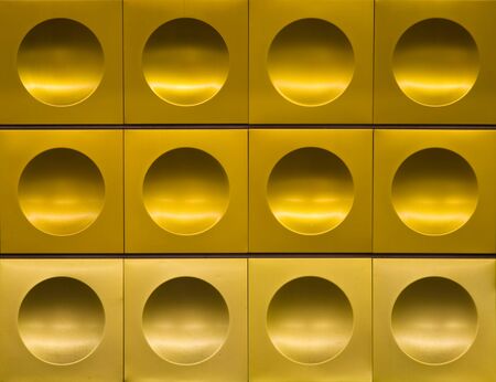 Metal decoration on Prague metro station wallの写真素材