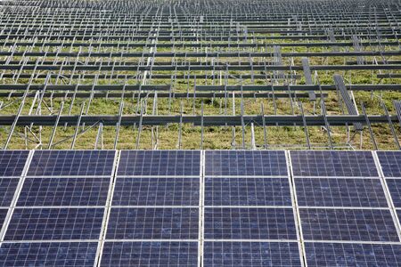 Solar power plant in construction.の写真素材