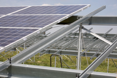Solar power plant in construction.