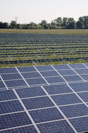 Solar power plant in construction.の写真素材