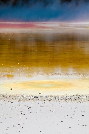 Artists Palate in Wai-O-Tapu Geothermal Wonderland, Rotorua, New Zealand.の写真素材