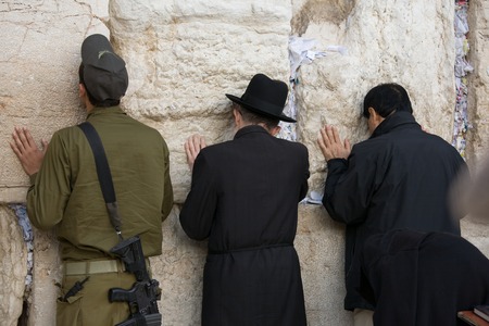 Praying man in Jerusalem Western Wallの写真素材
