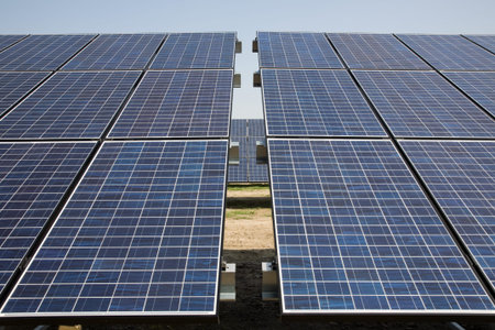 Solar power plant construction.