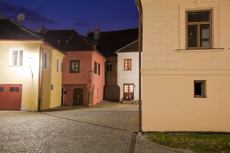 Illuminated Jewish town in Trebic (Moravia, Czech Republic). protected the oldest Middle ages settlement of Jewish community in Central Europe.の写真素材