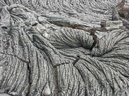 Flowing lava on volcano field. Hawaii, Big Islandの写真素材