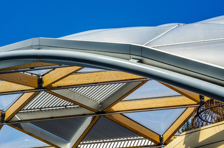 Modern business skyscrapers, high glass buildings, modern architecture, commercial buildings, sunny dayの写真素材