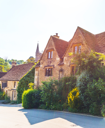 old English town and beautiful historic buildings, old street, historical architecture, sunny dayのeditorial素材