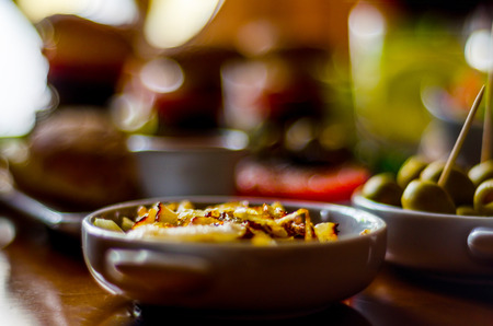 Set with different appetizers in small portions, healthy and delicious snacks, diet foodの写真素材