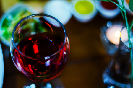 Red wine in a glass, celebration of a moment with a glass of wine, exquisite liquor for gourmets, wineryの写真素材