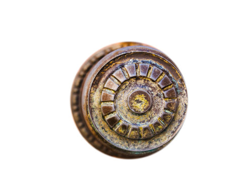 isolated round door handle with decorative elements, door decoration, vintageの写真素材