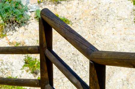 Wooden promenade along the sea coast situated on a cliff rock in Rincon de la Victoria, Costa del Sol, Andalucja, Spainの写真素材