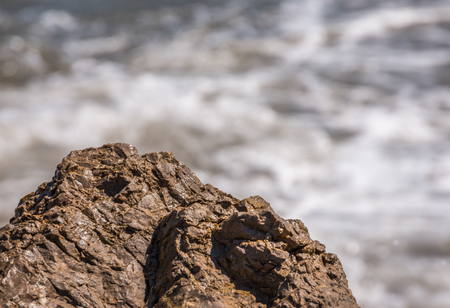 Amazing sea with blue summer wave and rocks, relaxing view of rocks and water, natureの写真素材