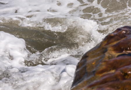 Amazing sea with blue summer wave and rocks, relaxing view of rocks and water, natureの写真素材