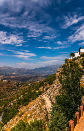 beautiful view of the mountains in the region of Andalusia, houses and farmland on the slopes of mountains, natureの写真素材