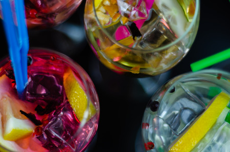 Fresh and refreshing cocktails based on gin, a distinctive herbal flavor, barの写真素材