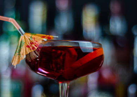 Sangria a traditional fruity cocktail from Spain based on sweet wine and fruit, a refreshing drinkの写真素材