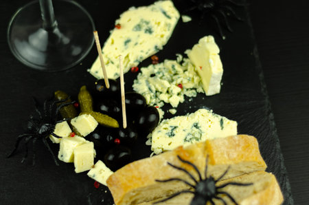 A set of cheeses served in a special form for a halloween party, scary food, funの写真素材