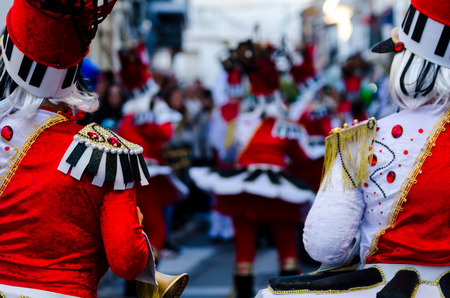 NERJA, SPAIN - FEBRUARY 10, 2018
People in costumes celebrating carnival in Malaga province, carnival paradeのeditorial素材