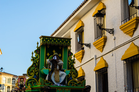 VELEZ-MALAGA, SPAIN - JANUARY 5, 2018 Parade on the occasion of the Epiphany holiday  in Malaga province, holiday day, processionのeditorial素材