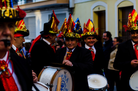 NERJA, SPAIN - FEBRUARY 10, 2018
People in costumes celebrating carnival in Malaga province, carnival paradeのeditorial素材
