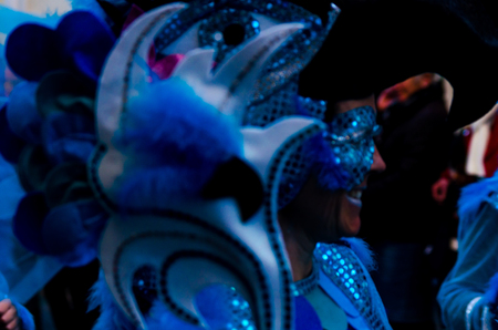 NERJA, SPAIN - FEBRUARY 10, 2018
People in costumes celebrating carnival in Malaga province, carnival paradeのeditorial素材