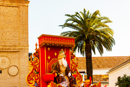 VELEZ-MALAGA, SPAIN - JANUARY 5, 2018 Parade on the occasion of the Epiphany holiday  in Malaga province, holiday day, processionのeditorial素材