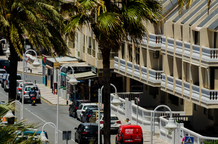 ALMUNECAR, SPAIN - JUNE 8, 2018 Landscape of the famous coastal town by the Mediterranean sea in Spainのeditorial素材