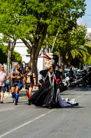 TORREMOLINOS, SPAIN - JUNE 2, 2018 LGBT march promoting equality and tolerance in a coastal town in Andaluciaのeditorial素材