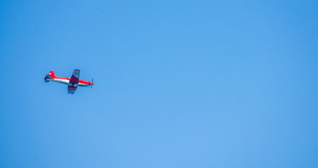 TORRE DEL MAR, SPAIN - JULY 27, 2018 planes flying over the beach in a seaside town, aerobatics airshow in Andalusiaのeditorial素材