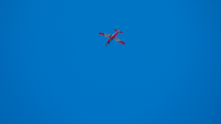 TORRE DEL MAR, SPAIN - JULY 27, 2018 planes flying over the beach in a seaside town, aerobatics airshow in Andalusiaのeditorial素材