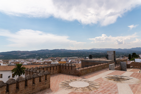 VELEZ-MALAGA, SPAIN - AUGUST 17, 2018 roofs and facades of buildings in a Spanish city, characteristic architecture in the south of Spainのeditorial素材
