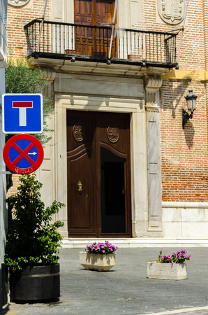 VELEZ-MALAGA, SPAIN - AUGUST 17, 2018 Empty streets during a siesta in a Spanish city, characteristic architecture in the south of Spainのeditorial素材