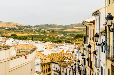 BAENA, SPAIN - SEPTEMBER 12, 2018 A panorama of an old Spanish town next to Cordoba, the characteristic architecture of old Andalusiaのeditorial素材