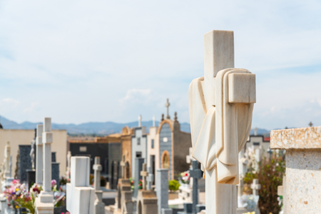 CANTERAS, SPAIN - 2 APRIL 2019 An old cemetery with beautiful tombstones for residents of three nearby towns in the Murcia regionのeditorial素材