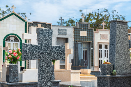 CANTERAS, SPAIN - 2 APRIL 2019 An old cemetery with beautiful tombstones for residents of three nearby towns in the Murcia regionのeditorial素材