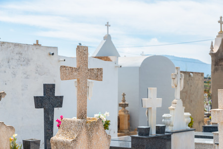 CANTERAS, SPAIN - 2 APRIL 2019 An old cemetery with beautiful tombstones for residents of three nearby towns in the Murcia regionのeditorial素材