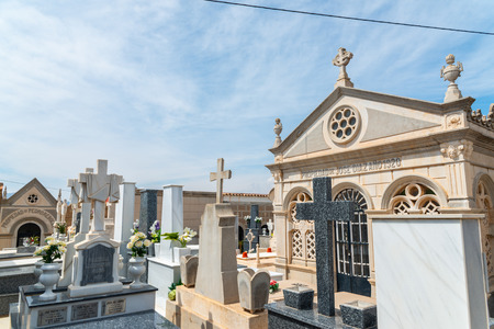 CANTERAS, SPAIN - 2 APRIL 2019 An old cemetery with beautiful tombstones for residents of three nearby towns in the Murcia regionのeditorial素材