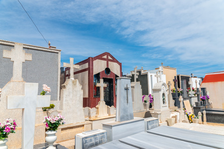 CANTERAS, SPAIN - 2 APRIL 2019 An old cemetery with beautiful tombstones for residents of three nearby towns in the Murcia regionのeditorial素材