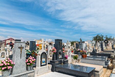 CANTERAS, SPAIN - 2 APRIL 2019 An old cemetery with beautiful tombstones for residents of three nearby towns in the Murcia regionのeditorial素材