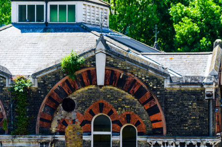 LONDON, UK - MAY 21, 2019 Original Abbey Mills Pumping Station, in Abbey Lane, London, is a sewage...