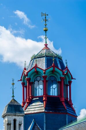 LONDON, UK - MAY 21, 2019 Original Abbey Mills Pumping Station, in Abbey Lane, London, is a sewage pumping station, designed by engineer Joseph Bazalgette, Edmund Cooper and architect Charles Driver. Characteristic  Byzantine styleのeditorial素材