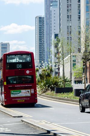LONDON, UK - MAY 21, 2019 A typical urban transport vehicle driving through London street, the symbol of the cityのeditorial素材