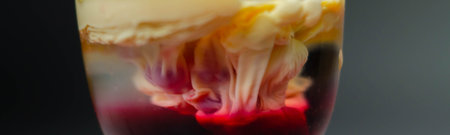 Interesting drink shot based on cream, liqueur and grenadine called Brain Hemorrhage prepared for...