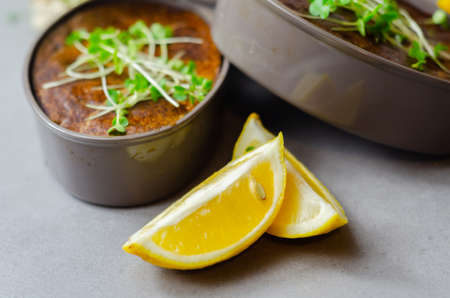 Smooth chicken and bacon pate, creamy chicken liver pÃ¢tÃ© blended with rich bacon and a hint of herbs and spices, french foodの写真素材