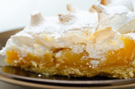 Lemon Meringue Pie, butter enriched shortcrust pastry filled with creamy lemon and topped with meringue, lemon tartの写真素材