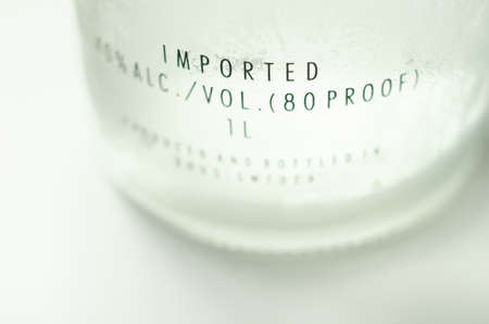 LONDON, UNITED KINGDOM - AUGUST 10, 2021 Bottle of Absolut vodka blue, produced from winter wheat and deep waters, crystal clear vodka from southern Swedenのeditorial素材