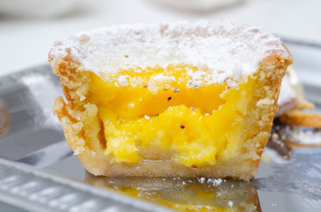 Egg custard tart, shortcrust pastry tart filled with egg custard, traditional sweets