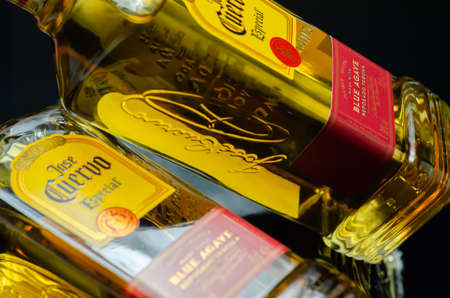 LONDON, UNITED KINGDOM - FEBRUARY 2, 2022 The world famous brand of tequila Jose Cuervo, produced to this day by the descendants of the founder Don Jose Antonio de Cuervoのeditorial素材